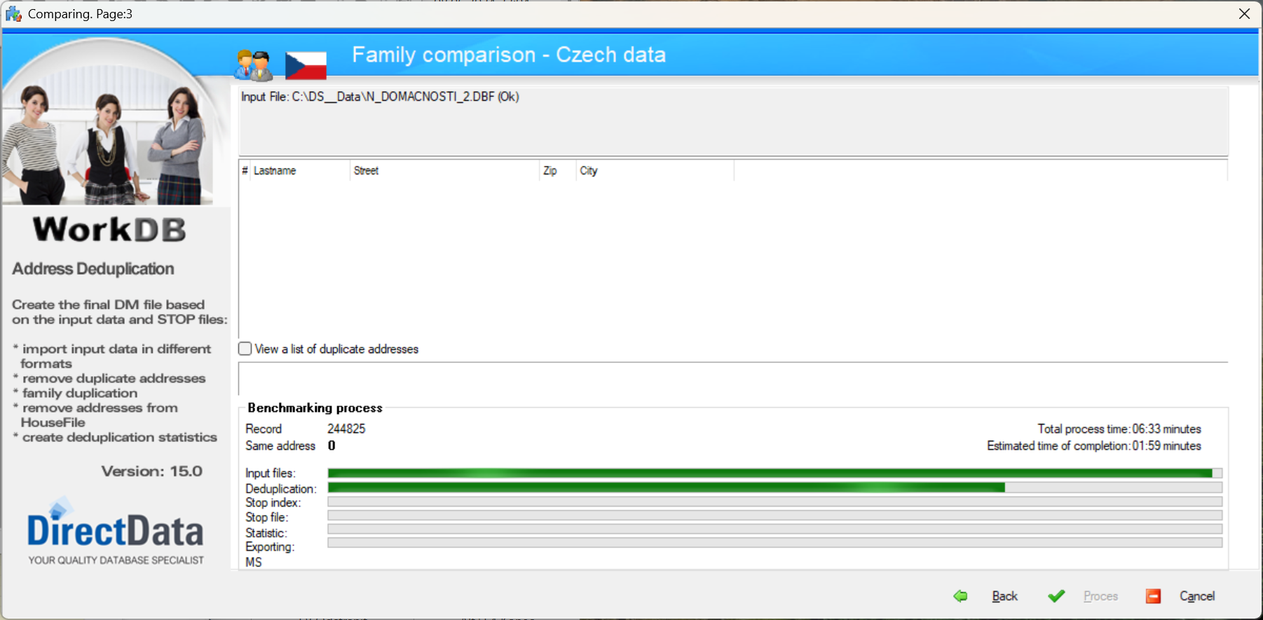 WorkDB SPecial - processing